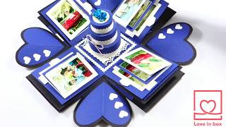 Scrapbook Exploding Box Card-Secret Handmade Gift Love in Box-Photo Album DIY Easy-For Anniversary