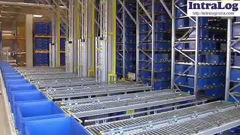 AKL Small Parts Storage OF Carton AS/RS With Stacker Cranes Shuttles