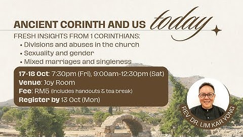 Ancient Corinth And Us Today Seminar