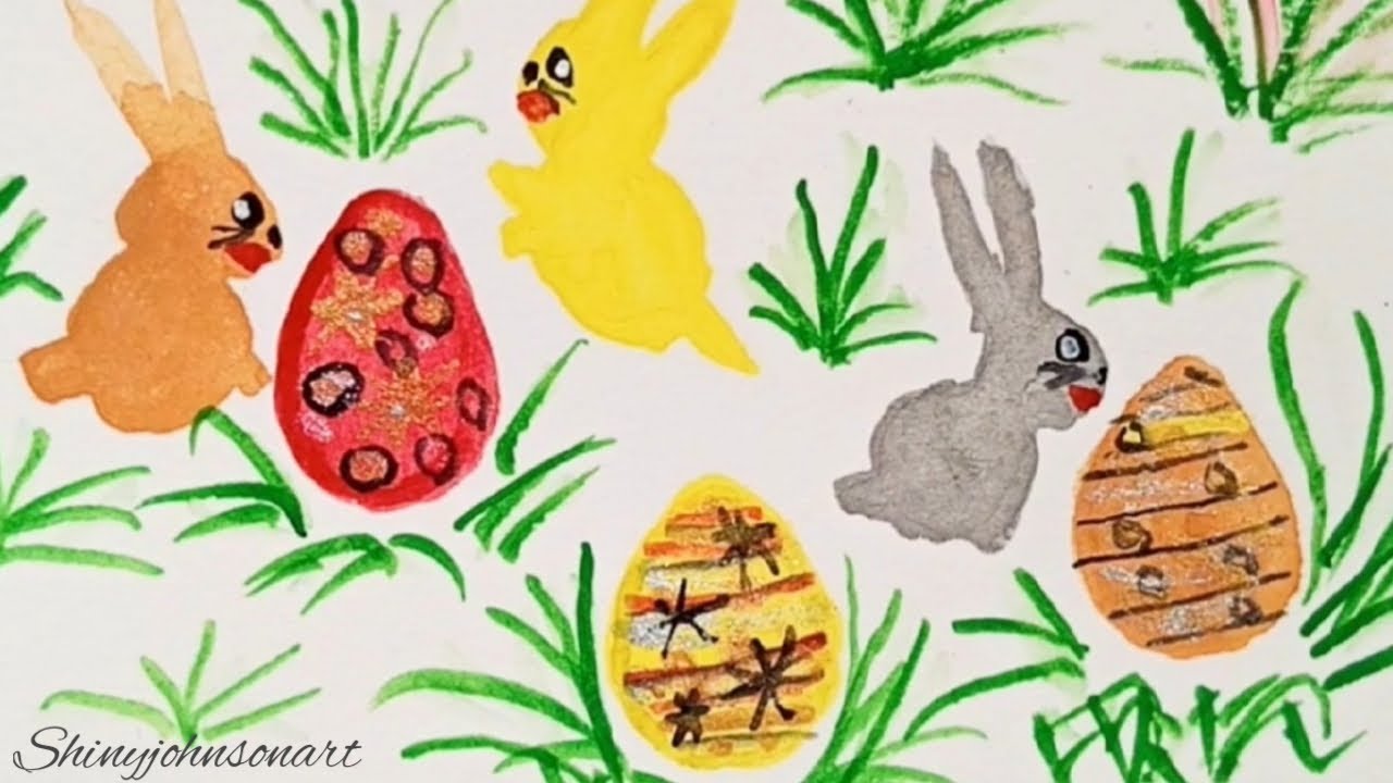 Easter bunny watercolor painting | #easterpainting - YouTube
