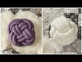 Knot pillow DIY. How to make pillow tube and two knot styles. Step-by-step tutorial.