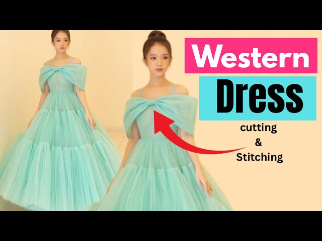 western dress cutting and stitching Side open slit gown cutting and stitching.viral velvet Western gown cutting and stitching