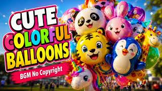 CUTE COLORFUL BALLOONS 🎈 | Animal Balloon Characters | Background Music No Copyright | Free Royalty