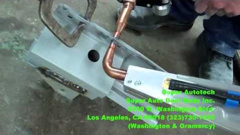 Kenny demonstrates Car O Liner Spot Welder at Super auto Dent BODY Inc DBA Super Autotech