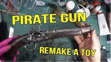 Remake Pirate Gun Prop Flintlock Pistol [Repaint a Toy] ENG VERSION