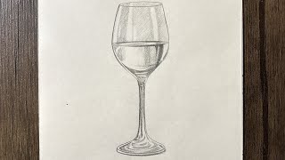 how to draw a wine glass step by step | easy pencil drawing idea for beginners | cool things to draw