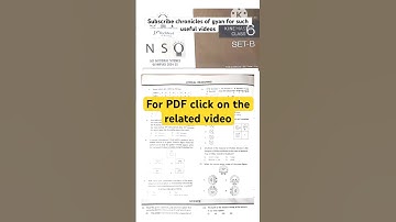SOF NSO Class 6 Set B 2024-25 click on related video