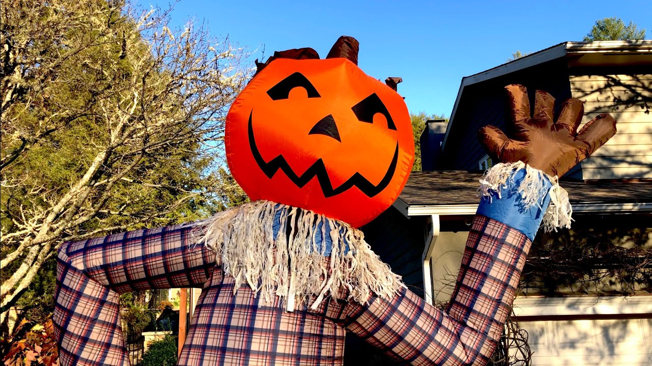 Надувное пугало-тыква Gemmy длиной 12 футов — распаковка/надувание/обзор!