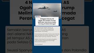As Hadapi Sekutu Sendiri 4 Negara Nato Cegat Jet Tempur Untuk Serang Iran Melintas Ke Area Udaranya