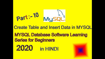 How to Create Table and Insert Data in SQl Part :- 10 MYSQL Learning  in Hindi