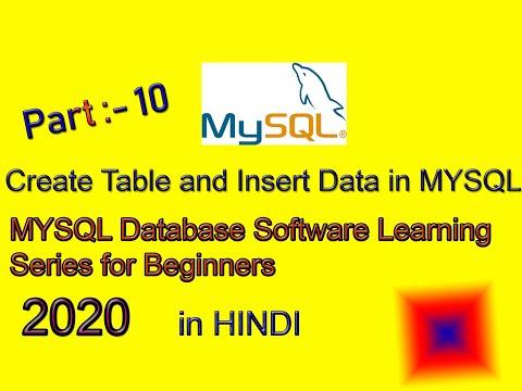 How to Create Table and Insert Data in SQl Part :- 10 MYSQL Learning  in Hindi