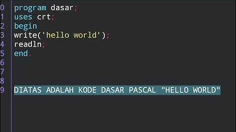 HELLO WORLD PASCAL LANGUAGE 1#