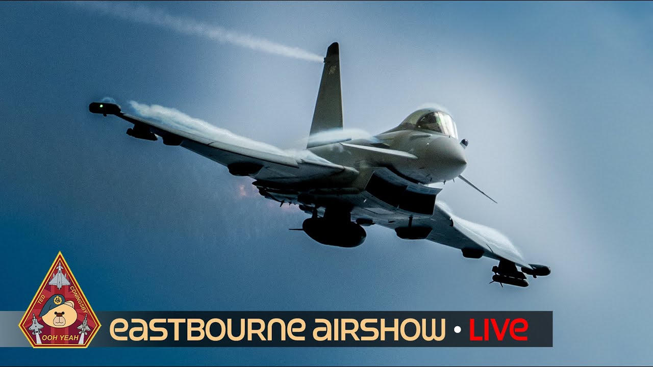 LIVE EASTBOURNE INTERNATIONAL AIRSHOW TYPHOON, RED ARROWS, P-51 MUSTANG & BBMF DISPLAYS 17.08.25