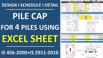 Design of Pile Cap for 4 Piles By Excel Sheet I Foundation Design I IS 456-2000 | Struct Soft Centre