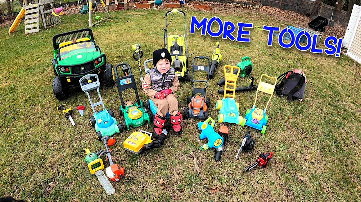 Power gardening tools for kids | Chain Saw, Weed Trimmer, Leaf Blower | Winter Clean-Up! Chickens!