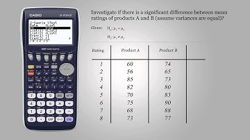 Independent sample t-Test - Casio fx-9750GII