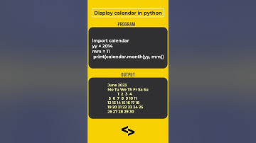 #shorts Program to Display calendar in python