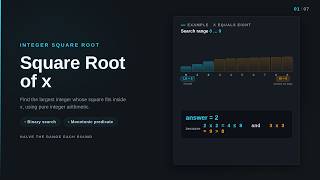P69 Sqrt x | Binary Search Visualized