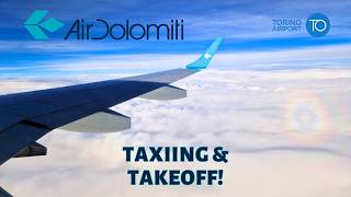 Air Dolomiti Embraer E190 Full Taxi & Takeoff from Torino Airport (TRN)