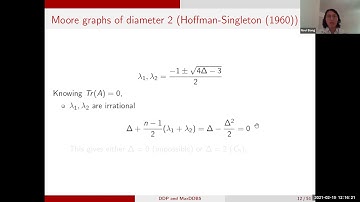 Feb 19, 2021, Novi Bong: The degree diameter problem