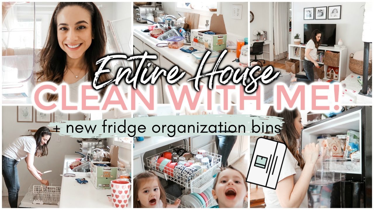 VERY MESSY HOUSE CLEAN WITH ME 2020 | Entire House Cleaning + New Refrigerator Organization Bins