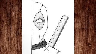 Deadpool Half face Drawing | Easy Deadpool Drawing for Beginners | How to Draw Deadpool