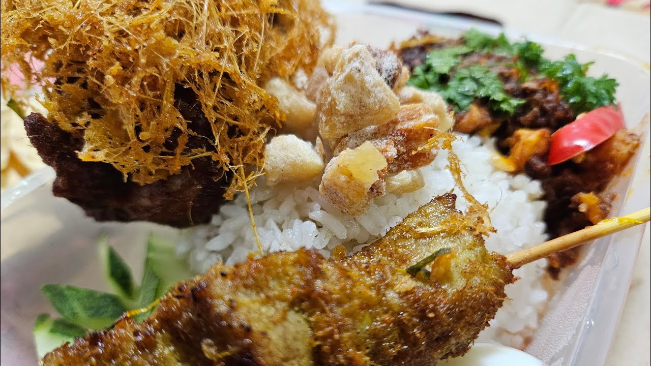 Kampung Dining Nasi Lemak with Pork Ribs, Pork Lard, Babi Cili Garam