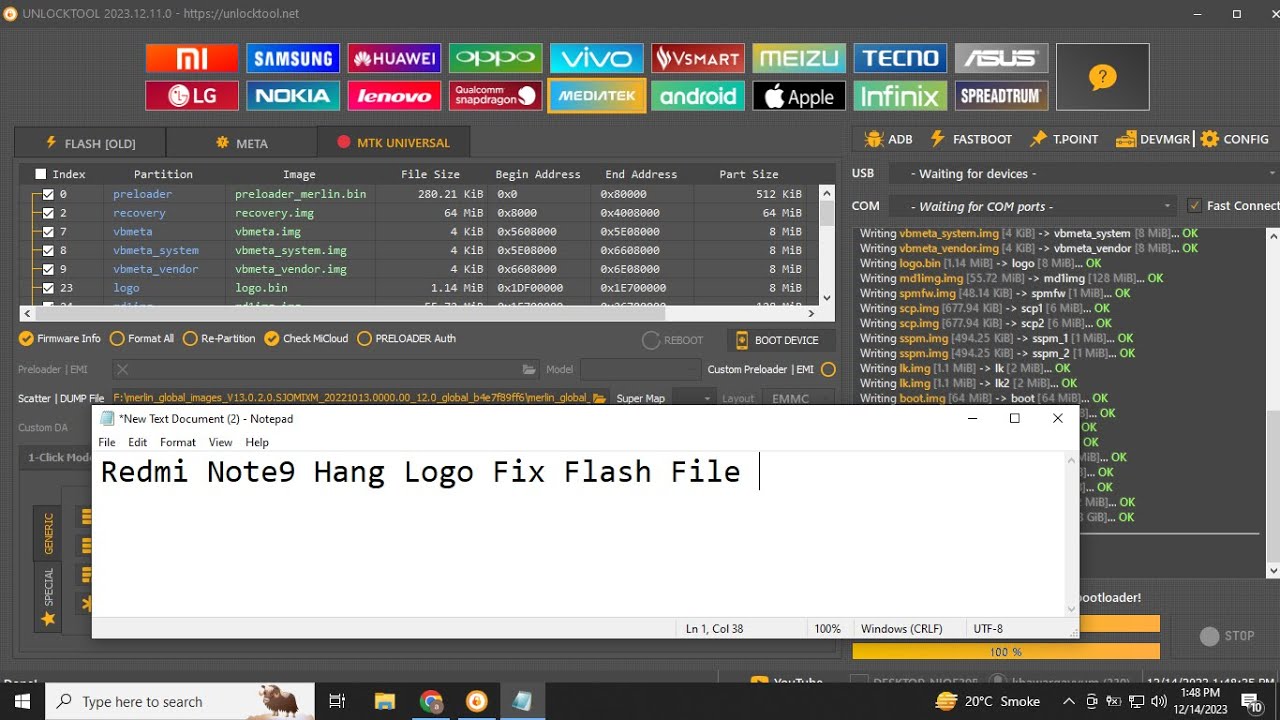 Android Fix Flash File Redmi Note 9 Hang Logo And Dead Fix Flash File unlock tool 2023 - YouTube