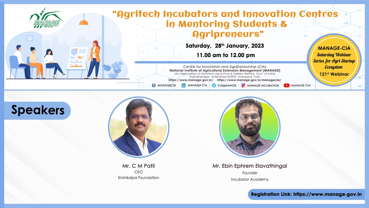 Agritech Incubators and Innovation Centres in Mentoring Students & Agripreneurs