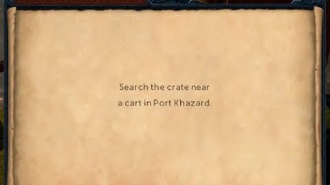 Search the crate near a cart in Port Khazard