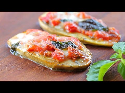 Vegetarian gluten free eggplant pizza recipe - kids friendly