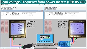 Read data from energy meters by using ModScan32