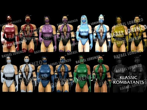 All KLASSIC FEMALE NINJA Costume Skin Costume Mortal Kombat MK9 FROST SKARLET MILEENA ERMAC SCORPION