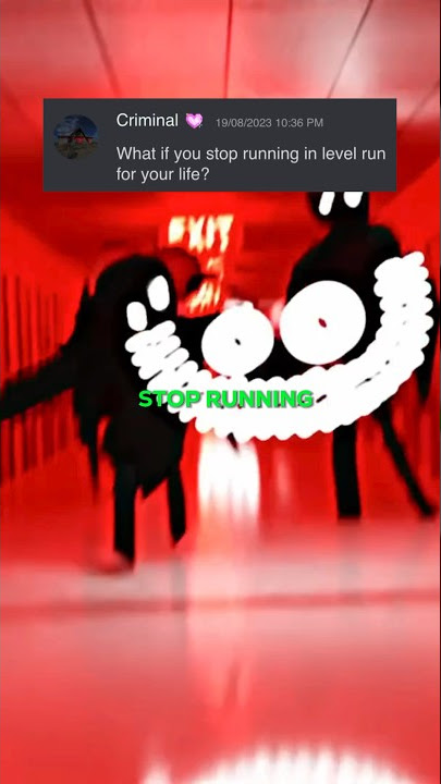 What if you stop running in level Run For Your Life?☁️🔑 #shorts #backrooms #creepypasta