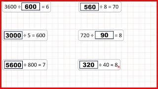 Solve missing number division problems with multiples of 10 and 100 | Division | Year 5