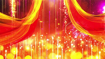 Red gold particle ribbon annual meeting dynamic background material