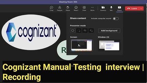 Cognizant | Manual Testing Interview Recording 1-3yr of experience | Real Time Interview Q & A