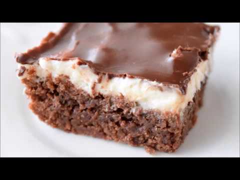 Brownies with White Frosting and Chocolate Glaze