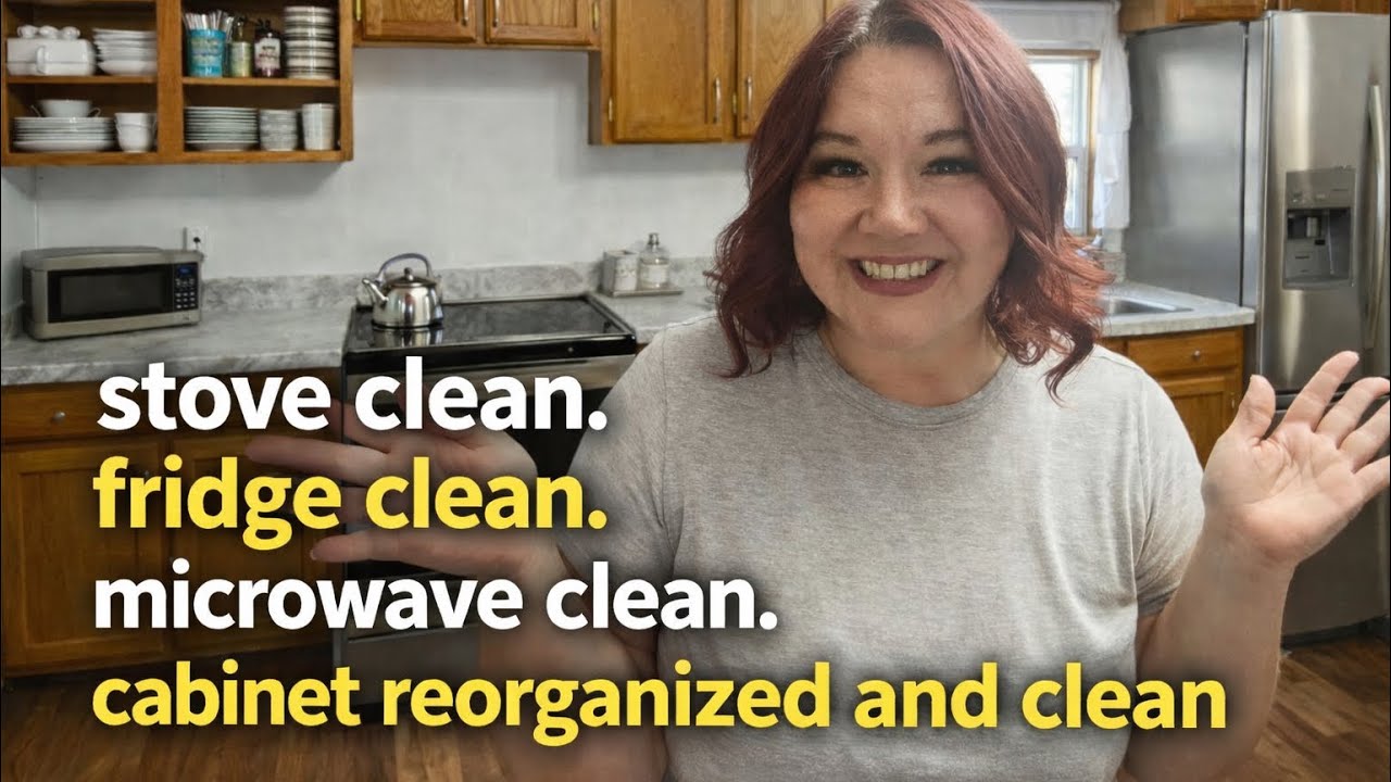 Kitchen Reset Day! Cleaning My Oven, Fridge, Microwave & Cabinets 🧼 ...