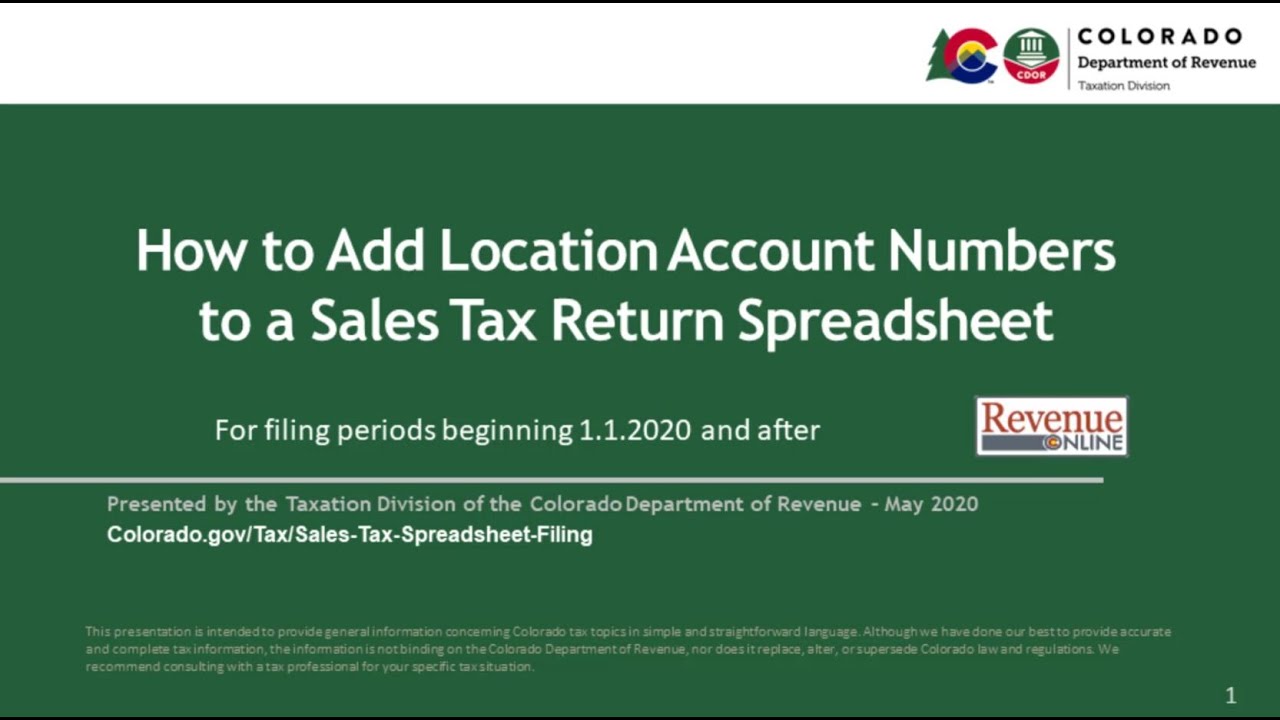 pics Colorado Department Of Revenue Sales Tax Phone Number youtube