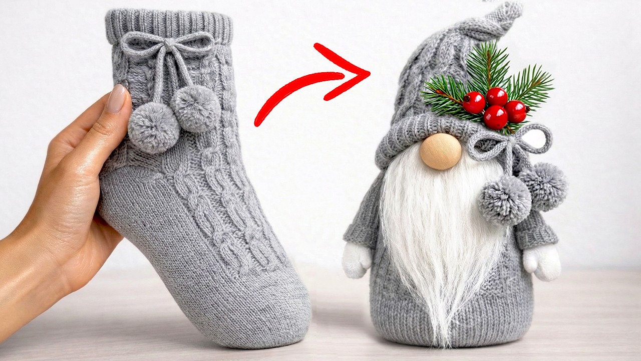 GENIUS! Anyone Can Make Simple Christmas Gnomes Using Just Socks!