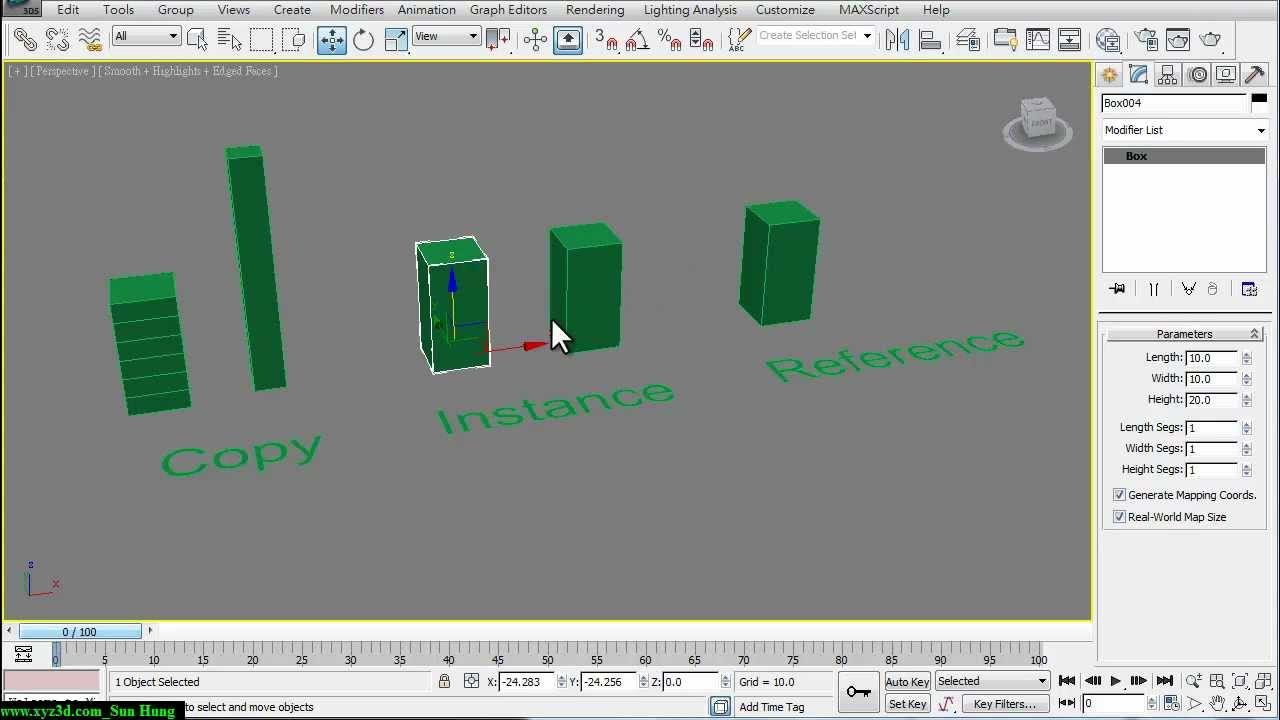 Copy instance. Copy to 3ds max. make unique 3ds max.