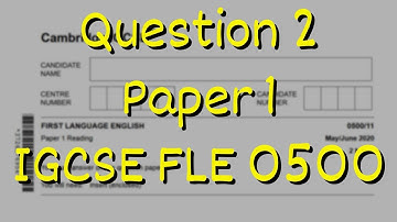 Question 2: Vocabulary IGCSE First Language English 0500 Paper 1