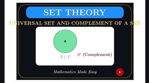 Universal Sets and Complement of a Set