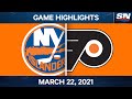 NHL Game Highlights | Islanders vs. Flyers – Mar. 22, 2021