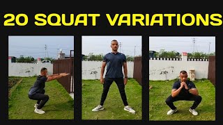 20 EFFECTIVE SQUAT VARIATIONS|HOW TO PERFORM BODY-WEIGHT SQUATS|FULL BODY WORKOUT|METABOLISM BOOSTER