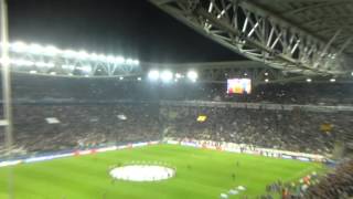 champions league: Juventus vs. Sevilla, Juve fans singing club anthem