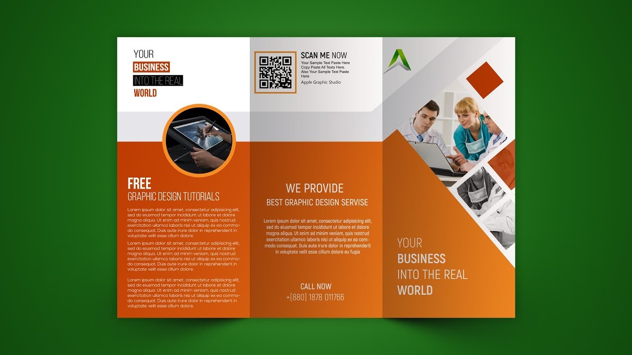 Business Tri fold Brochure Design - Photoshop Tutorial