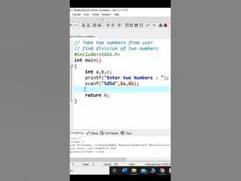 #5 C Program to Divide Two Numbers | C Programming #shorts - YouTube