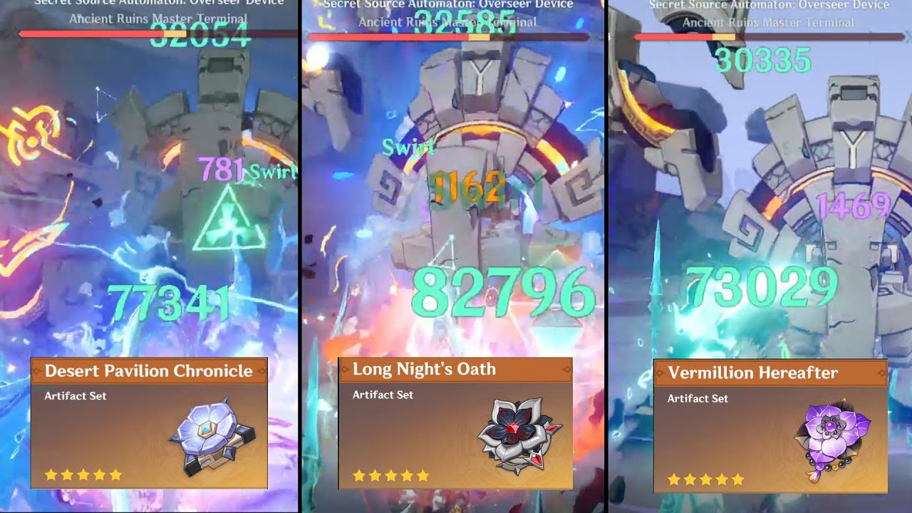 Genshin Impact Xiao New Artifact Desert Pavilion VS Artifact Long Night's Oath VS Vermillion